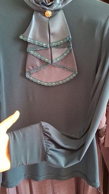 Bluz, petrol mavisi - Görsel 2