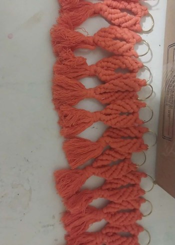 Renkli Makrome Püsküllü Bohem Anahtarlık - Görsel 5