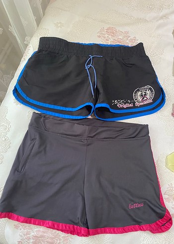 Kadın Siyah Mini Spor Şortlar deniz şortu