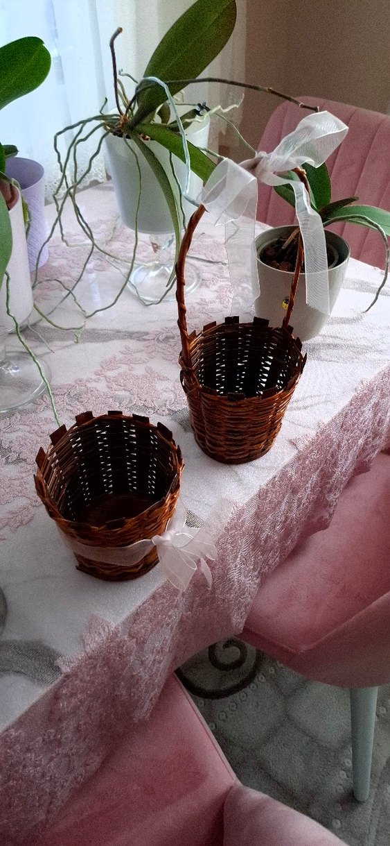 Koyu Bej Hasır Sepet Seti - Görsel 2