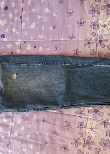 Mavi Düğmeli Rahat Kesim Kadın Kot Pantolon - Görsel 2