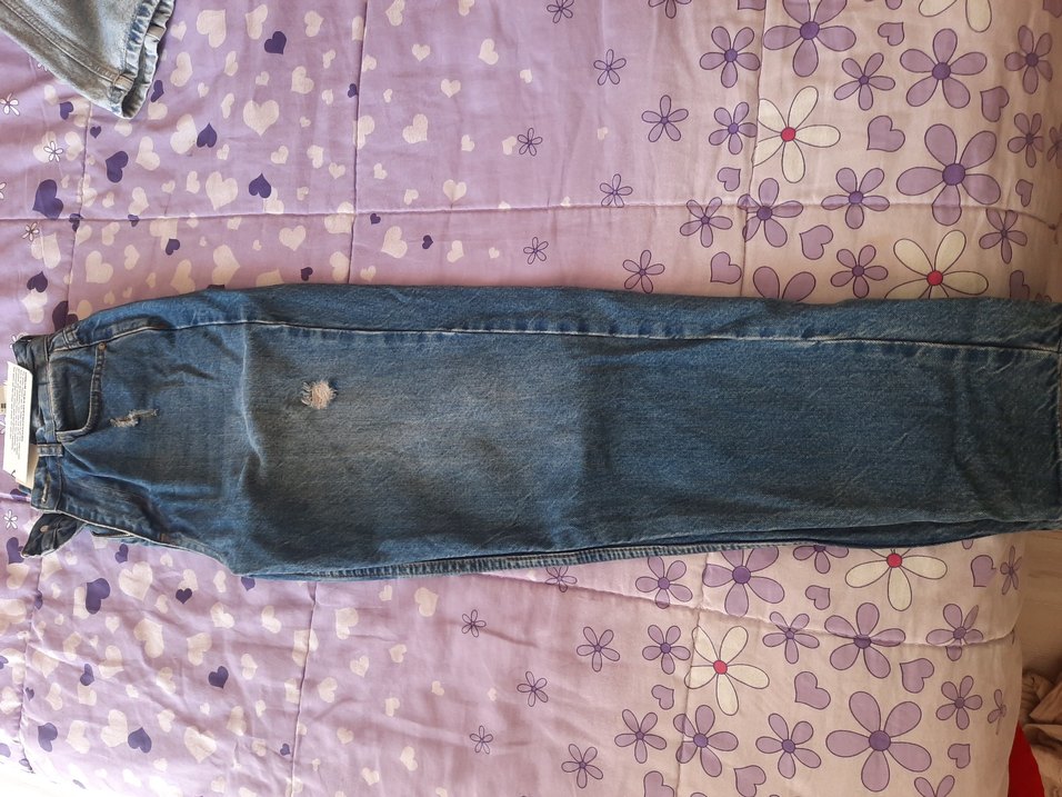 Mavi Düğmeli Rahat Kesim Kadın Kot Pantolon - Görsel 2