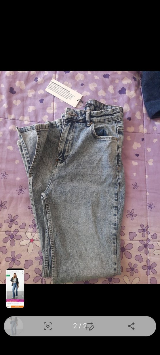 Gri Regular Fit Midi Denim Kadın Jean - Görsel 2