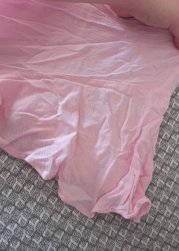 xl Beden Pembe V Yaka Kısa Kollu ince gömlek