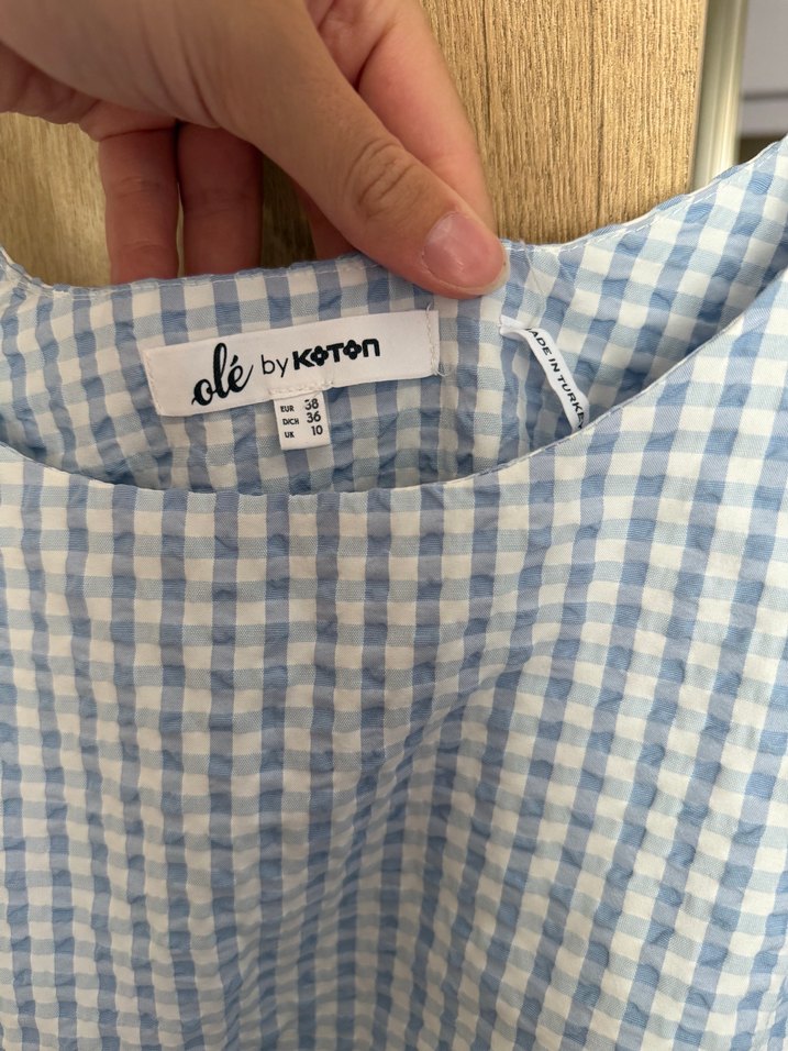 MAVİ PÖTİKARELİ ASKILI ELBİSE - Görsel 4