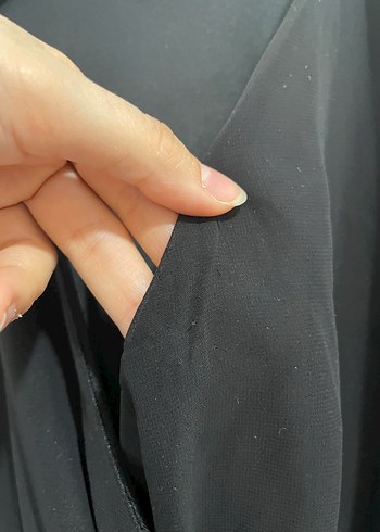 40 Beden siyah Renk Siyah Uzun Kollu Drapeli Uzun Elbise