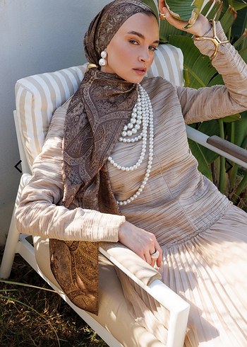 Bohem Tarzı Gri Camel Drapeli Kadın Şal - Görsel 5