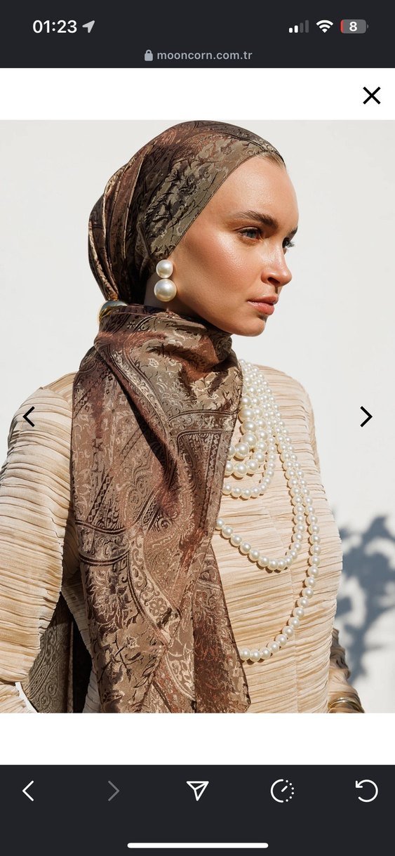 Bohem Tarzı Gri Camel Drapeli Kadın Şal - Görsel 3