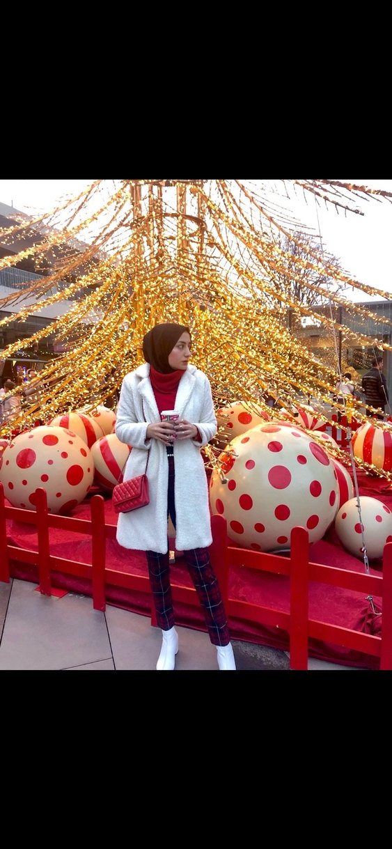 Kadın Kırmızı Ekose Pilili Kumaş Pantolon - Görsel 4