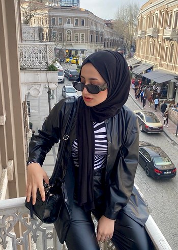 Deri siyah gömlek - Görsel 5