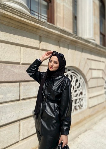 Deri siyah gömlek - Görsel 3