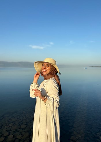 Uzun Beyaz Bohem Pamuk Elbise - Görsel 3