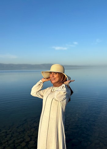 Uzun Beyaz Bohem Pamuk Elbise - Görsel 4