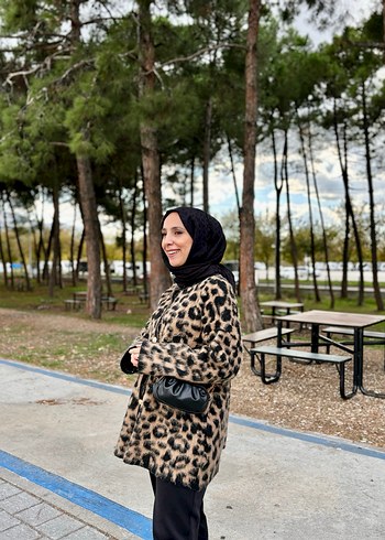 Leopar Desenli Midi Kadın Hırka - Görsel 4