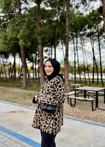 Leopar Desenli Midi Kadın Hırka - Görsel 3