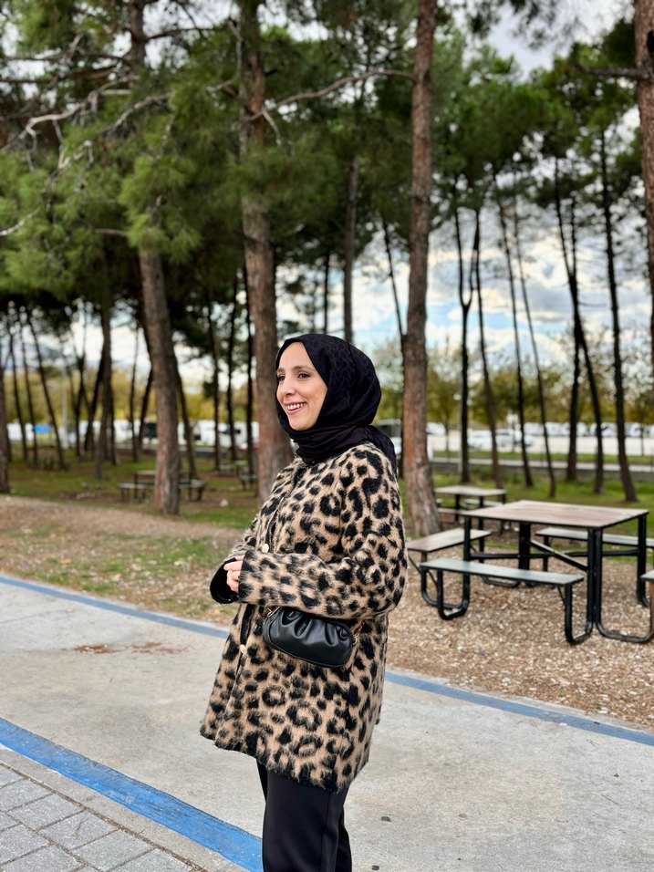 Leopar Desenli Midi Kadın Hırka - Görsel 4