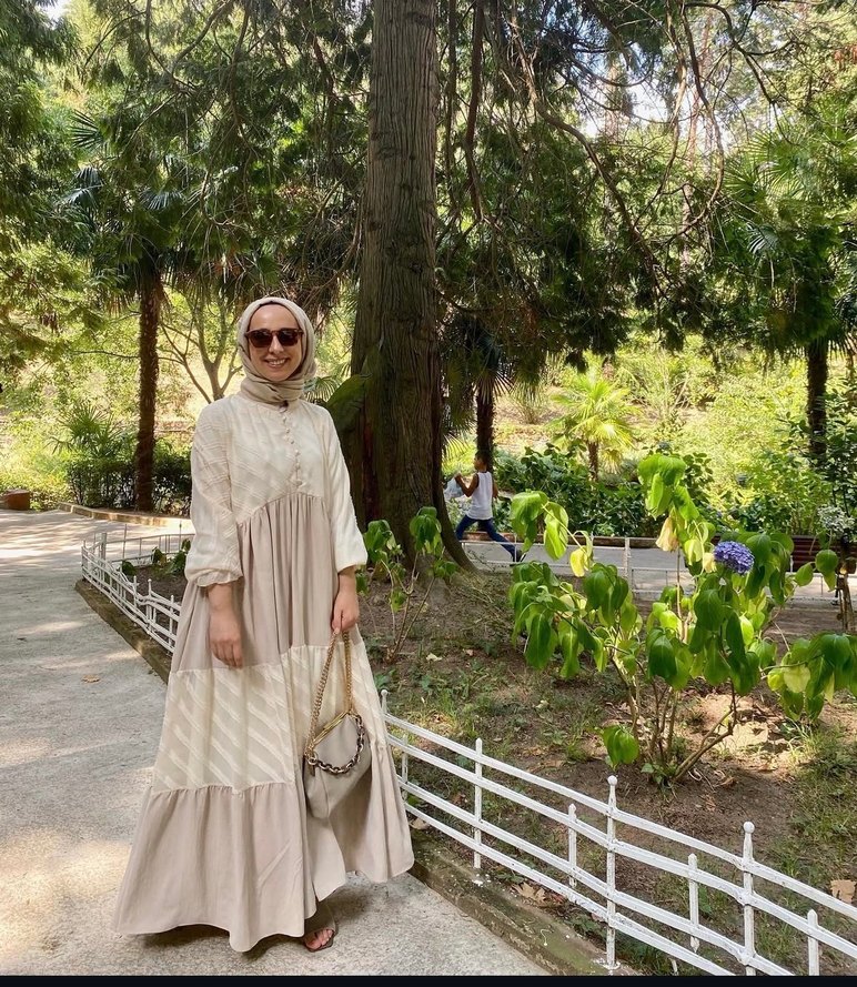 Fushya marka Bej Uzun Bohem Salaş Elbise - Görsel 2