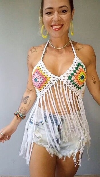 Bikini büstiyer el örgüsü