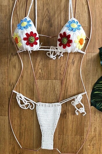 Bikini takımı el örgüsü bohem tarz