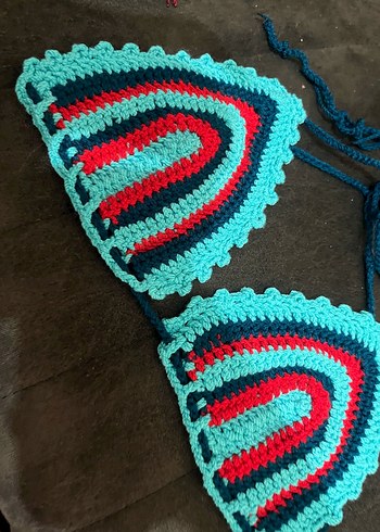 Renkli Bohem Örgü Bikini Üstü kargo yarın