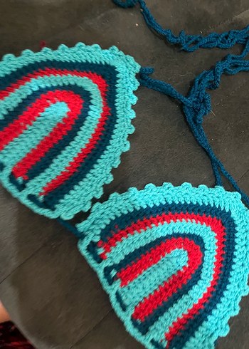 s Beden çeşitli Renk Renkli Bohem Örgü Bikini Üstü kargo yarın