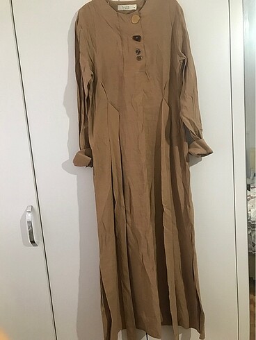 m Beden camel Renk Tesettür elbise