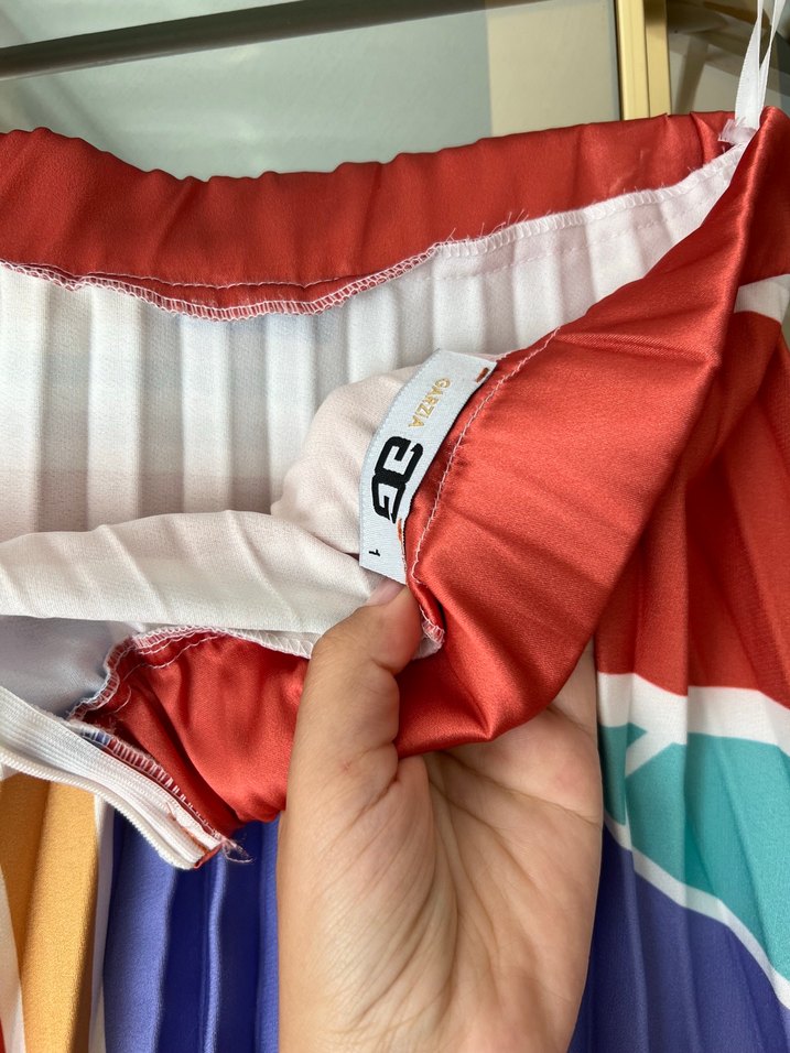 Renkli Pilili Uzun Kadın Etek - Görsel 2