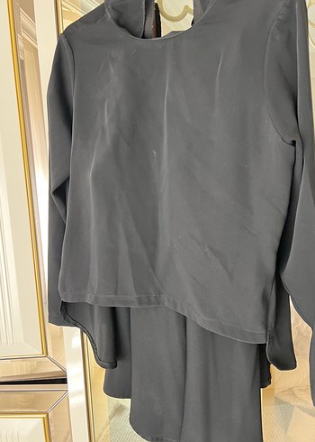 Uzun Kollu Siyah Drapeli etekli takım - Görsel 2