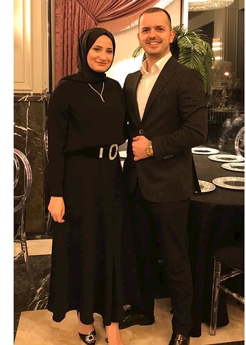 Uzun Kollu Siyah Drapeli etekli takım - Görsel 3