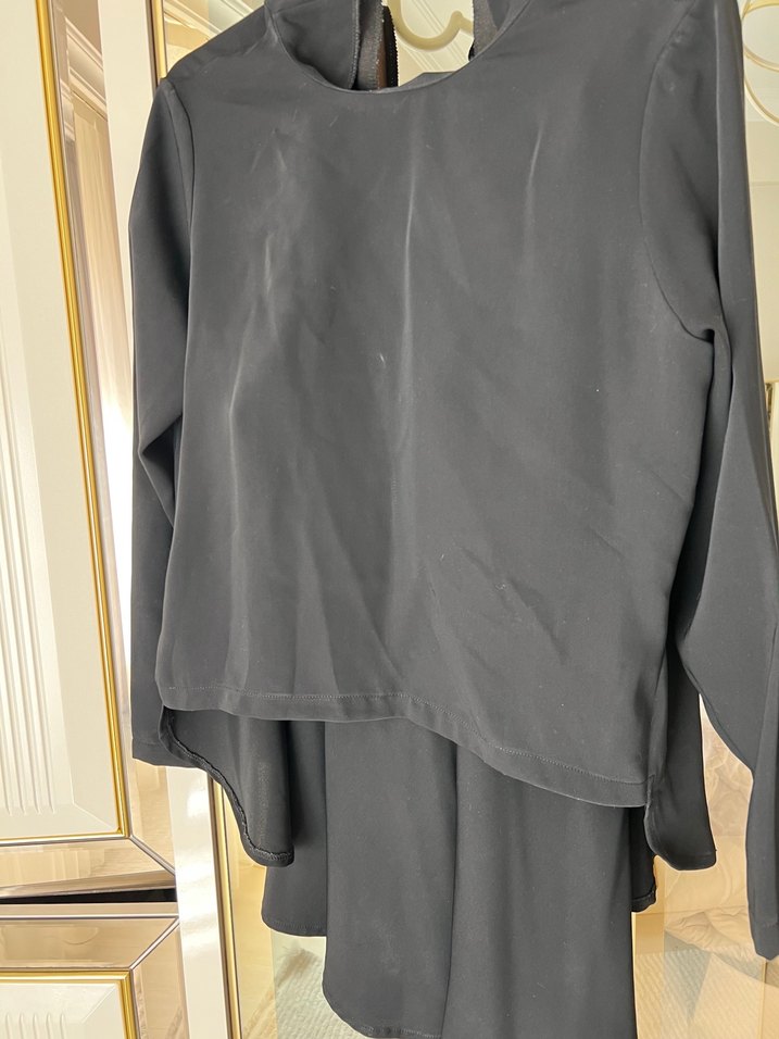 Uzun Kollu Siyah Drapeli etekli takım - Görsel 2