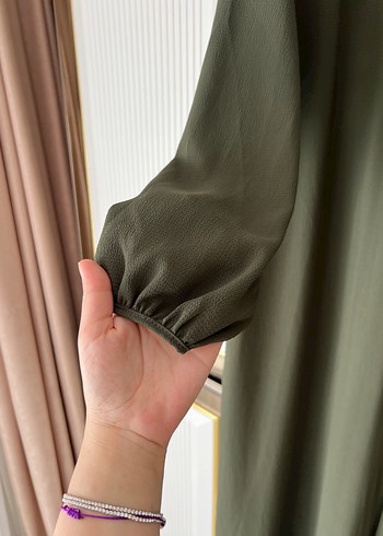 Diger Kadın Haki Uzun Keten tulum - Görsel 3