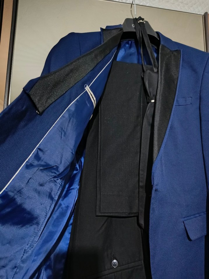 Kemerli Koyu Mavi Erkek Damatlık - Görsel 2