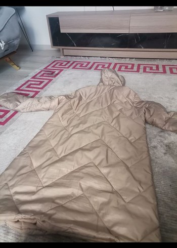 Düğmeli Uzun Gri Kadın Kışlık Ceket - Görsel 2