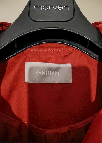 Kemerli Kırmızı Süet Uzun Trençkot - Görsel 8