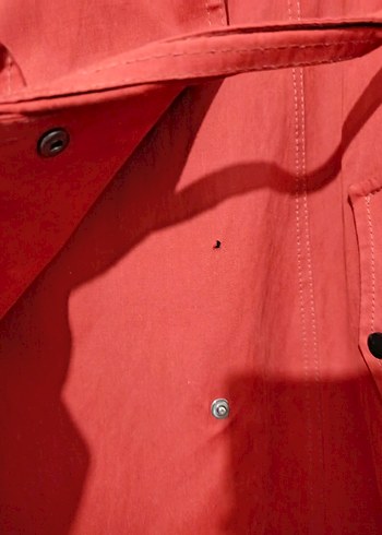 Kemerli Kırmızı Süet Uzun Trençkot - Görsel 9