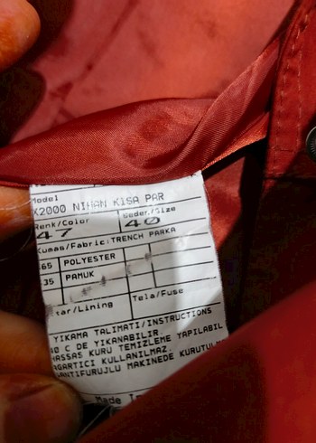 Kemerli Kırmızı Süet Uzun Trençkot - Görsel 5