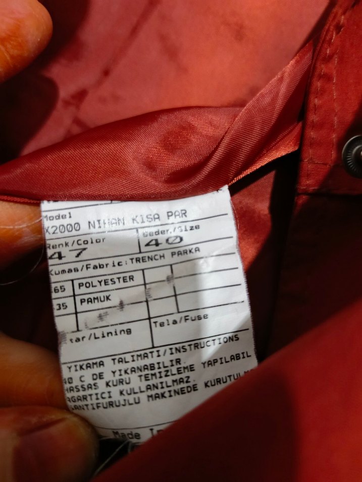 Kemerli Kırmızı Süet Uzun Trençkot - Görsel 5