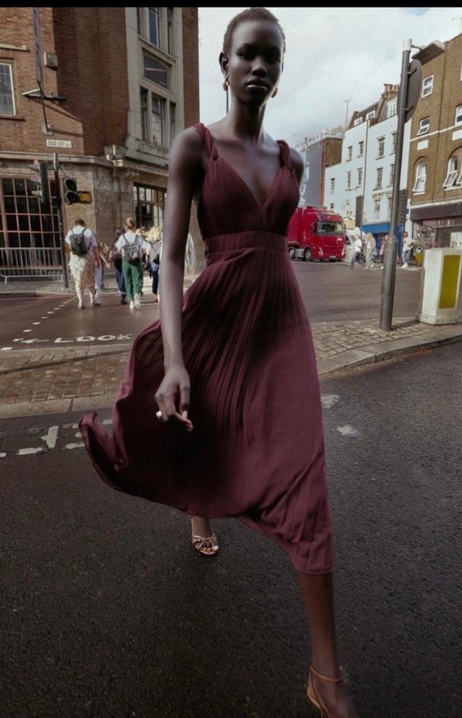 Zara bordo elbise - Görsel 2