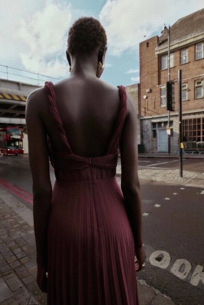 Zara bordo elbise - Görsel 3