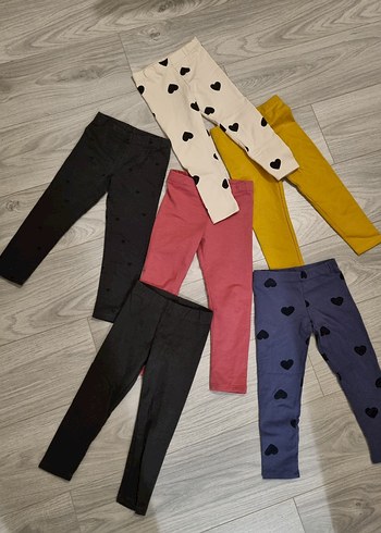 H&M Kız Çocuk Pamuklu Renkli Tayt Seti