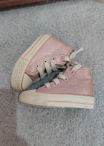 Kız Çocuk Pembe Simli Sneaker