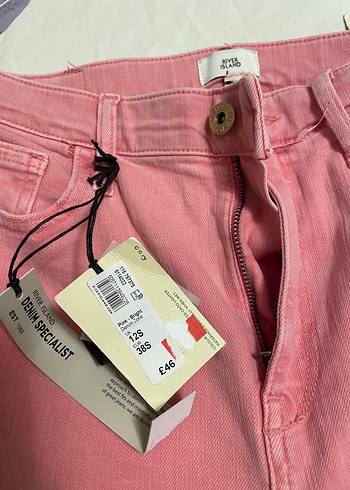 38 Beden Pembe Midi Kadın Dar Kesim Kot