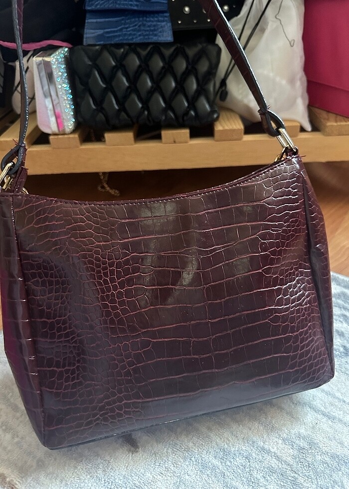 Bordo kol çantası - Görsel 2