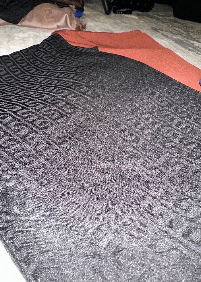 Lacivert siyah ve kiremit şal - Görsel 2