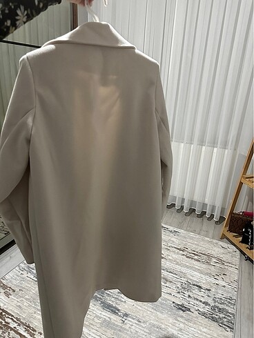 Krem taş rengi kaşe kaban - Görsel 3