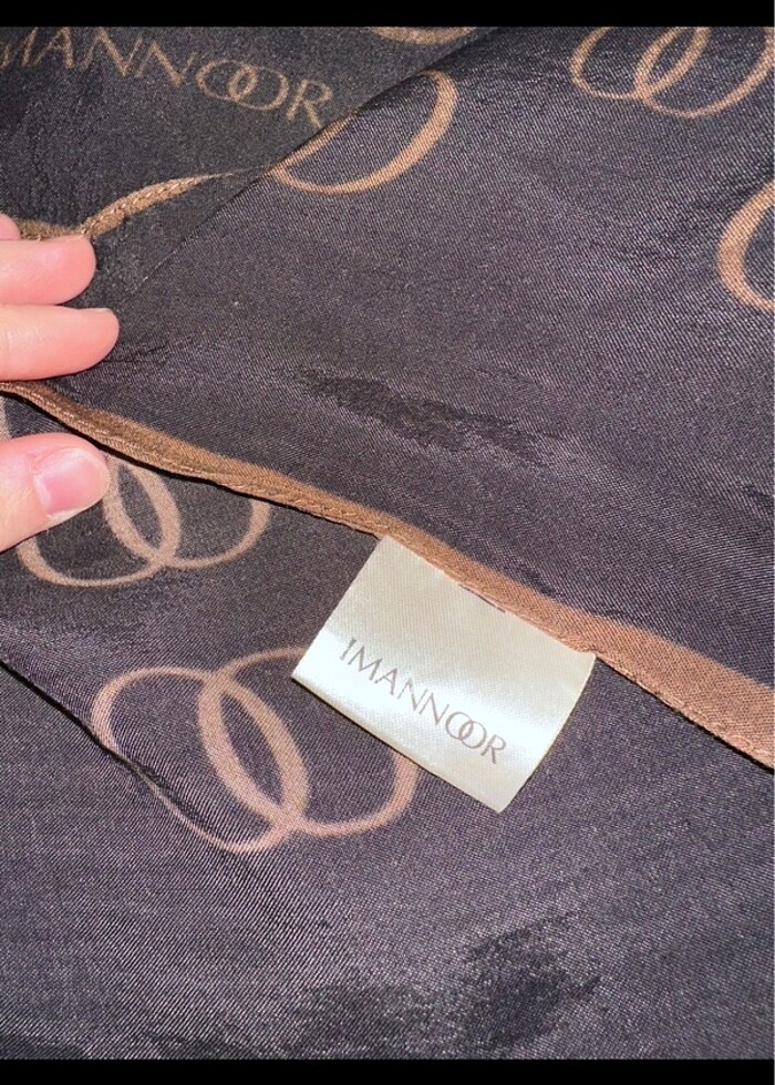 İmannoor zincir noor desen kahverengi şal - Görsel 3