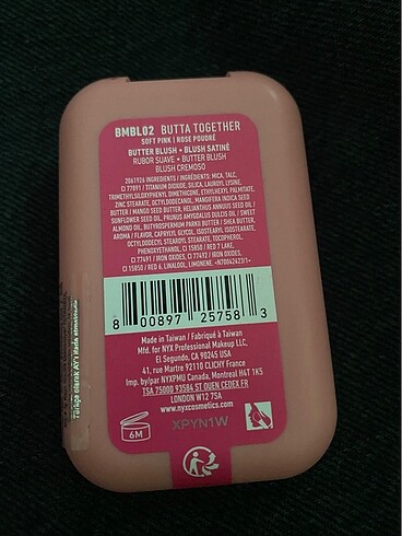 Beden Nyx Buttermelt 02 Allık