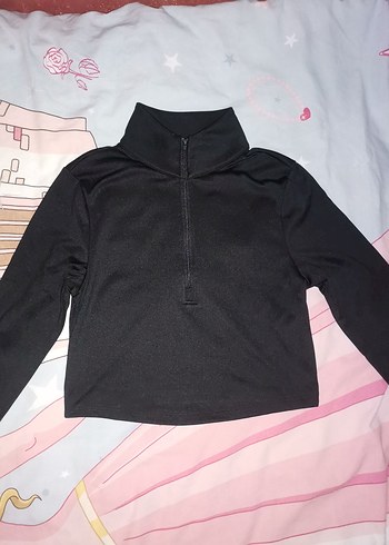 Slim Fit Dar Kesim Fermuarlı Dik Yaka Sporcu Uzun Kollu Tişört - Görsel 3