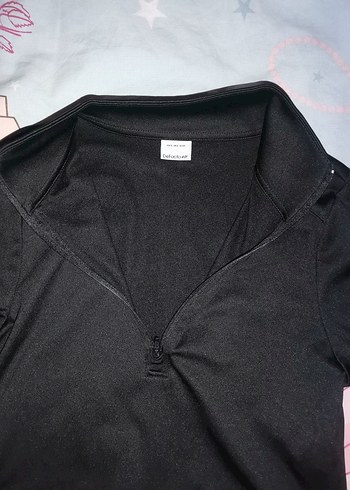 Slim Fit Dar Kesim Fermuarlı Dik Yaka Sporcu Uzun Kollu Tişört - Görsel 4