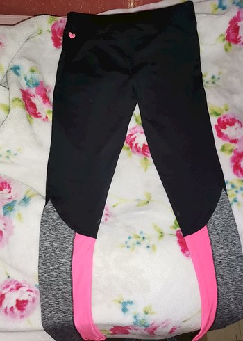 Pembe Gri Baskılı Spor Kadın Tayt - Görsel 2